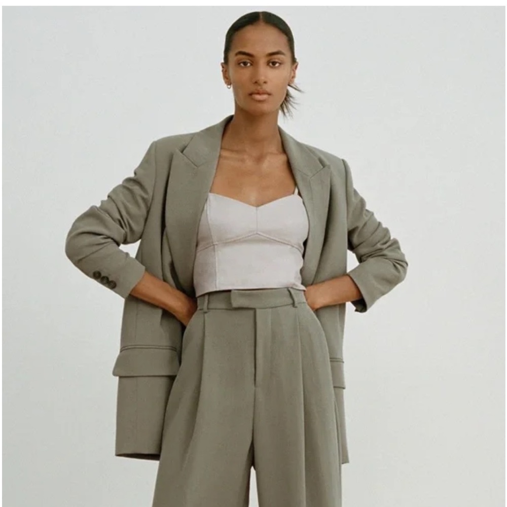 Zara Faux Leather Crop Bustier